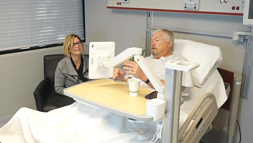 Patient Engagement Overbed Table with PRO-ADJUST™