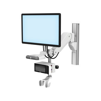 Philips Inellivue X3/MX100 and Flat Panel Monitor on VHM-PL Variable Height Arm with Rise and VESA Mounting Plate
