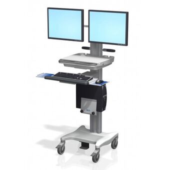 VHRC Variable Height Configurable Cart Dual Monitor Workstation