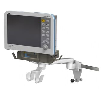 Dräger Infinity Delta Monitor on M Series Fixed Height Arm with Horizontal Rail Interface
