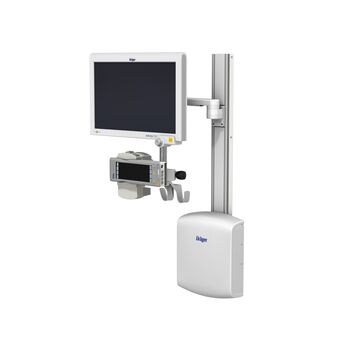 Dräger IACS on M Series Pivot Arm with Downpost Channel Mount