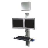 IntelliVue XDS with Dual Monitors and Flush Keyboard on 49" VHC Variable Height Channel