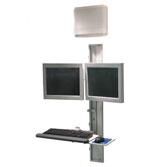 IntelliVue XDS with Dual Monitors and Adjustable Keyboard on 49" VHC Variable Height Channel