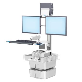 Philips FM20/30 Fetal Monitoring Dual Monitor Wall Mount Workstation with VHM-25 Keyboard