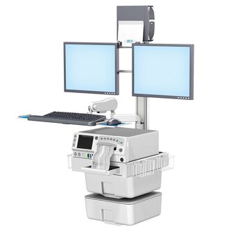 GE Corometrics 250cx Fetal Monitor （分娩監視装置） ウォールマウントワークステーション デュアルディスプレイ & キーボード