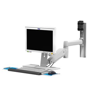 Dräger C500/C700 Monitor on VHM-P Variable Height Arm Channel Mount with Keyboard