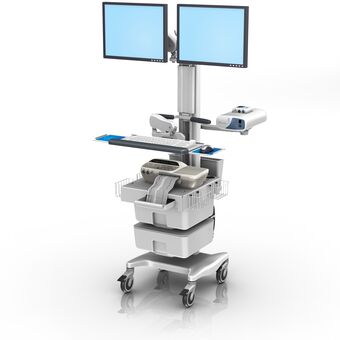 Estación de trabajo con doble monitor para monitoreo fetal GE Corometrics Serie 170