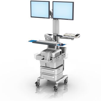 Philips FM20/30 Fetal Monitoring Workstation with Dual Horizontal Monitor Mount