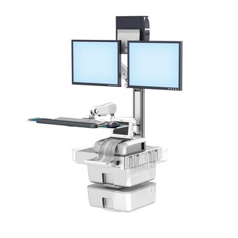 Philips FM20/30 Fetal Monitoring Dual Monitor Wall Mount Workstation with VHM-25 Keyboard