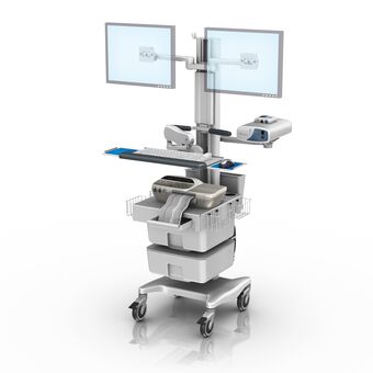 Estación de trabajo con doble monitor para monitoreo fetal GE Corometrics Serie 170