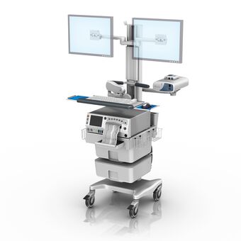Estación de trabajo con doble monitor para monitoreo fetal GE Corometrics Serie 250cx