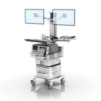Philips FM40/50 RC Series Classic Fetal Monitoring Workstation with Dual Horizontal Monitor Mount