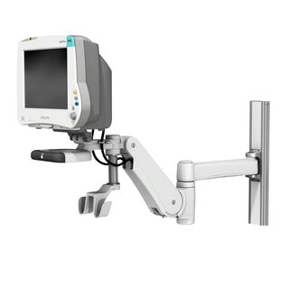 Philips IntelliVue MP40/50 on VHM-PL Variable Height Arm Channel Mount with Vertical Position Lock