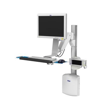 Dräger IACS on VHM-P Variable Height Arm Channel Mount with Keyboard