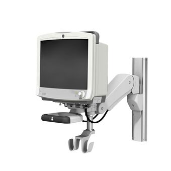 GE CARESCAPE™ Monitor B650 on VHM-PL Variable Height Arm Channel Mount with Vertical Position Lock