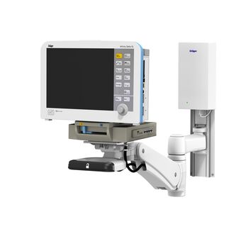 Dräger Infinity Delta Monitor on VHM-PL Variable Height Arm Channel Mount with Vertical Position Lock