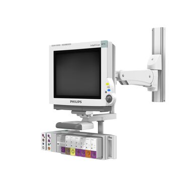 Philips IntelliVue MP60/70 on VHM-P Variable Height Arm Channel Mount with Front-End Suspension