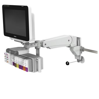 Philips IntelliVue MX600-850 on VHM-PL Variable Height Arm with Horizontal Rail Interface