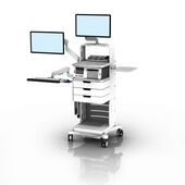 FC-0004-75 - MC Series Fetal Cart Kit  - Includes: (2) Worksurface LED Lights, Grey HDPE FM Tray & Work Surface, 3 Drawers, Power Strip and Counterweight
