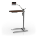 Shaker Cherry Patient Engagement Overbed Table with PRO-ADJUST™ Tablet Arm
