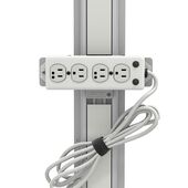 SR-0001-03 - 4fach-Steckdosenleiste in Krankenhausqualität mit 4,5-m-Kabel für GCX-Profilschiene (Klasse UL 1363A)