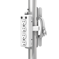 4fach-Steckdosenleiste in Krankenhausqualität mit 4,5-m-Kabel und Kabelaufwicklung für 2"-Stangen (51 mm) (Klasse UL 1363A)