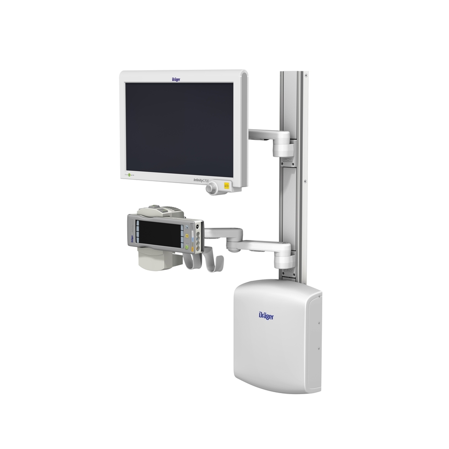 Dräger IACS Wall Mount - Two Fixed Height Arm Configuration