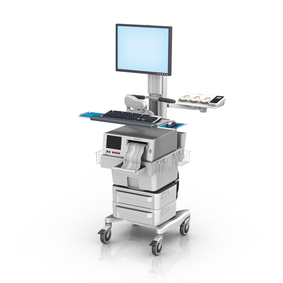 Fetal Monitor Cart with Monitor Mount