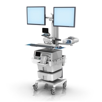 Monica FM fixed Height Roll Cart dual M Series Monitor Mount with Telemetry loaded LG