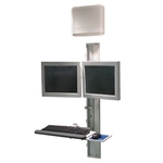 IntelliVue XDS with Dual Monitors and Adjustable Keyboard on 49" VHC Variable Height Channel