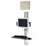 IntelliVue XDS with Single Monitor and Adjustable Keyboard on 49" VHC Variable Height Channel