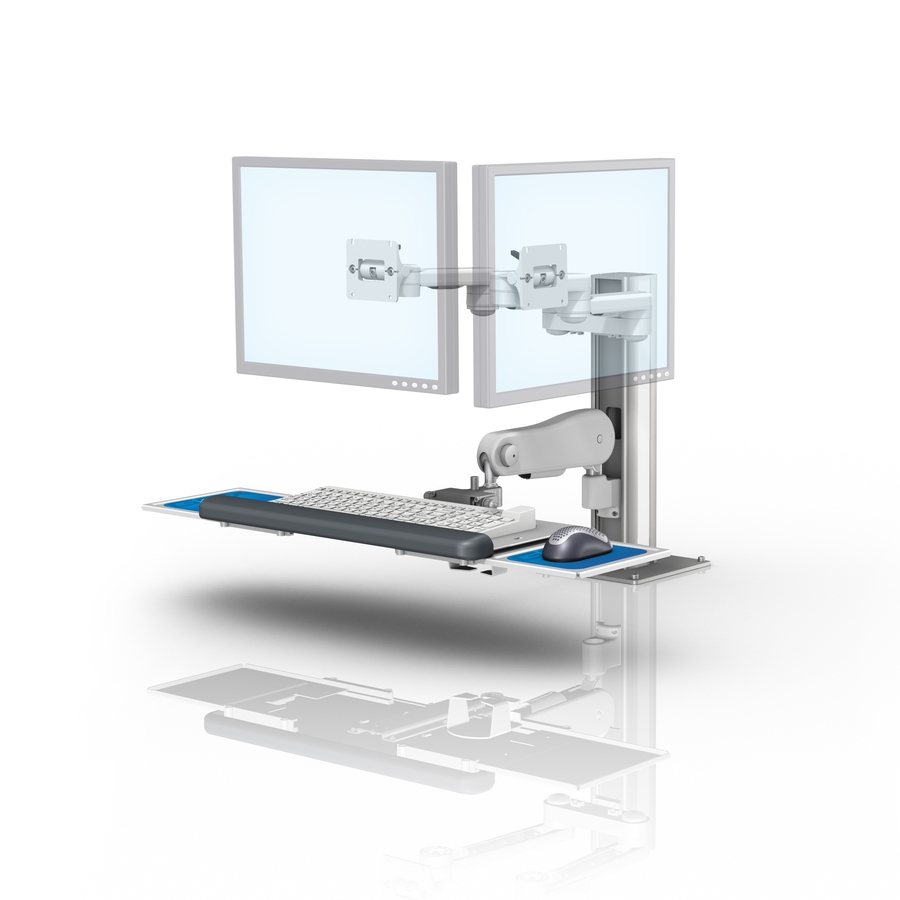 M Series 8 x 8"/20.3 x 20.3 cm Articulating Arm Dual Display Counter Top Workstation