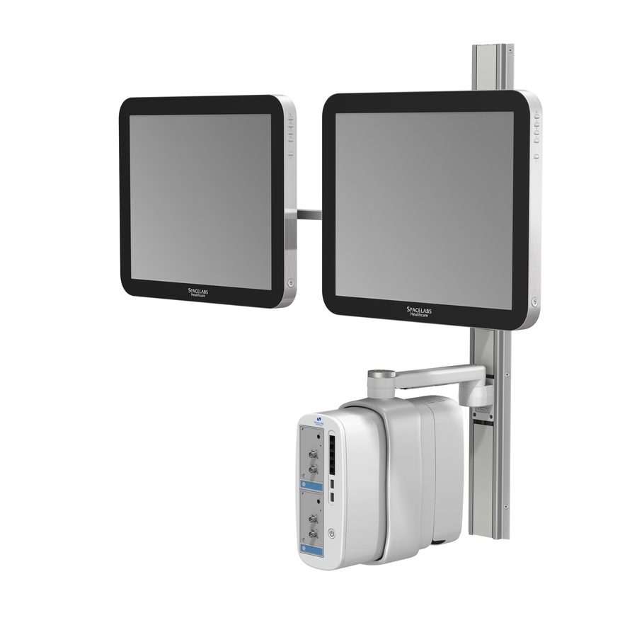 M Series Fixed Height Mount for Spacelabs Xprezzon  – Dual Flat Panel and Monitor