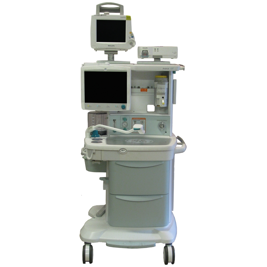 Horizontal Channel Mount with Philips MP50 and G5 on GE Healthcare Avance CS2