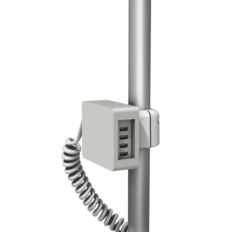 USB-0001-02 - 用于 1.25 英寸立柱的 USB 充电模块，带 5 - 8 英尺弹簧电源线