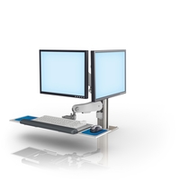 VHM-25 Variable Height Arm Dual Display Counter Top Workstation