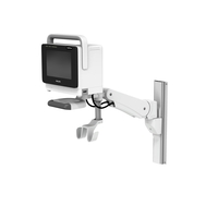 VHM-P Variable Height Arm Channel Mount with Dual Cable Hooks with 3" / 7.6 cm Down Post for Cable Management